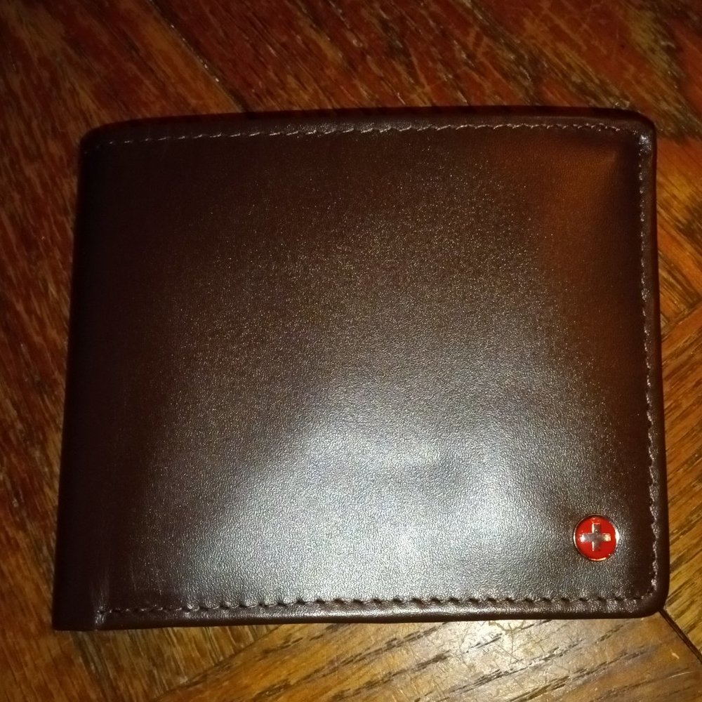 Alpine Swiss Bifold Wallet Brown Genuine Leather